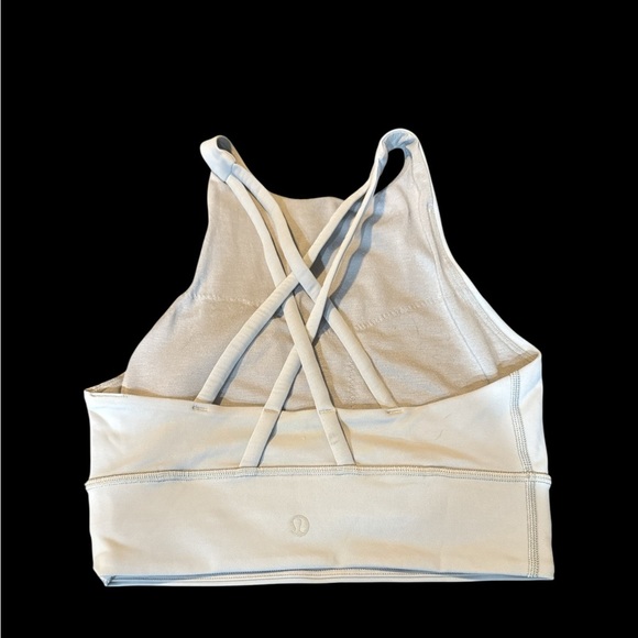 Lululemon High neck Energy Long Line Stone Blue Sports Bra - Picture 2 of 2